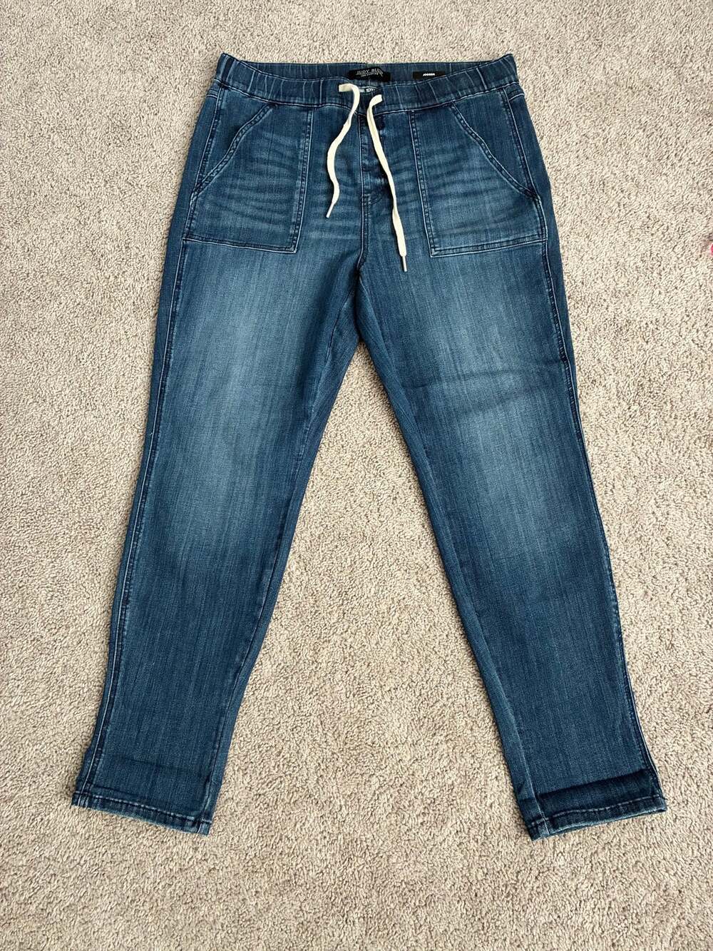 Judy Blue High-Waisted Elastic Drawstring Denim Jogger Jeans